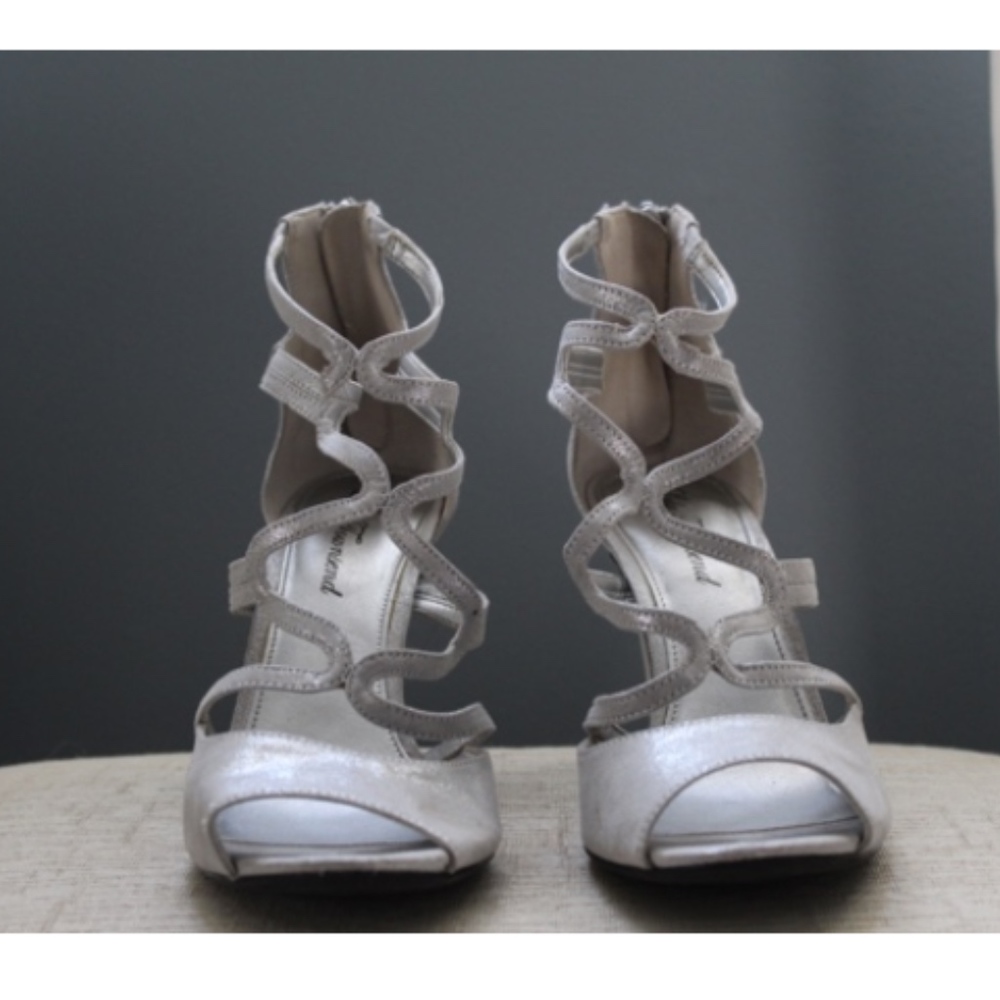 Silver Strappy Heels